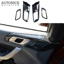 Fit for Ford Ranger Carbon Fiber Color Inner Door Handle Bowl Frame Decorator Cover 2015 2016 2017 2018 2019 2020 2021