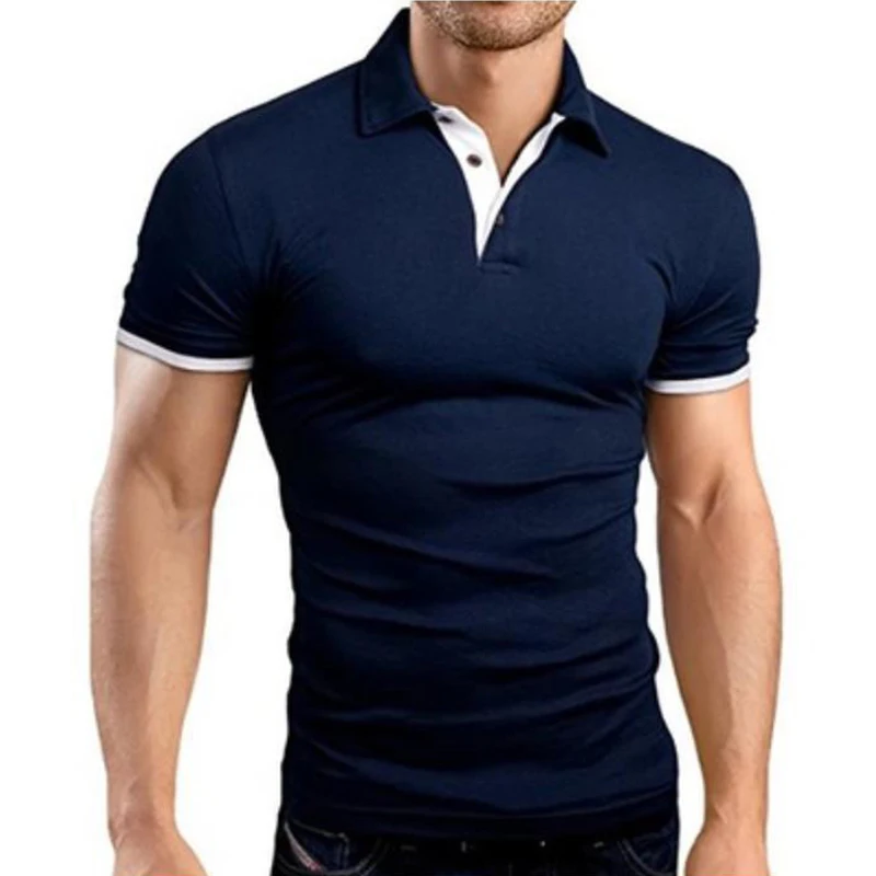 2023 new Polo Shirt Men Summer Stritching Men\'s Shorts Sleeve Polo Business Clothes Luxury Men Tee Shirt