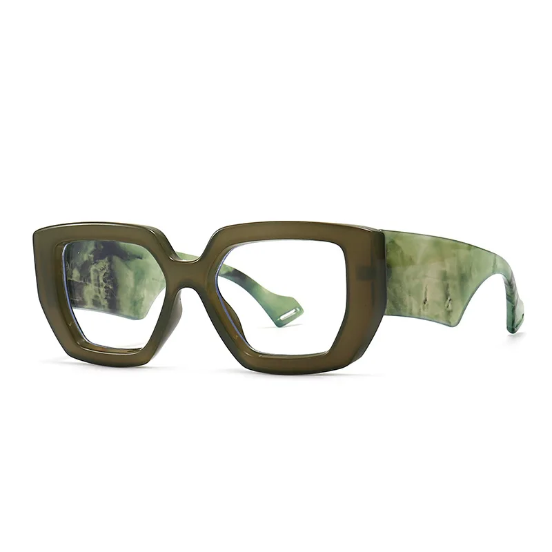 Montura de gafas con bloqueo de luz azul para mujer, lentes transparentes ópticas verdes, a la moda, graduadas, para ordenador