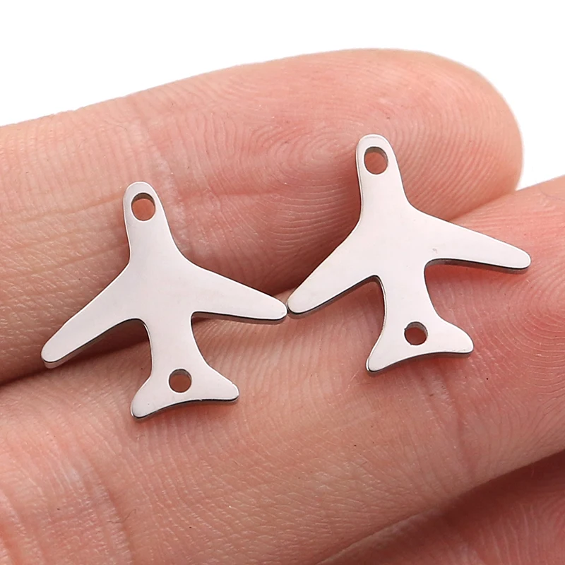 5pc/lot Stainless Steel Charms Double Hole Aircraft Connector Bracelet DIY  Findings Components Metal Earring for Jewelry Making
