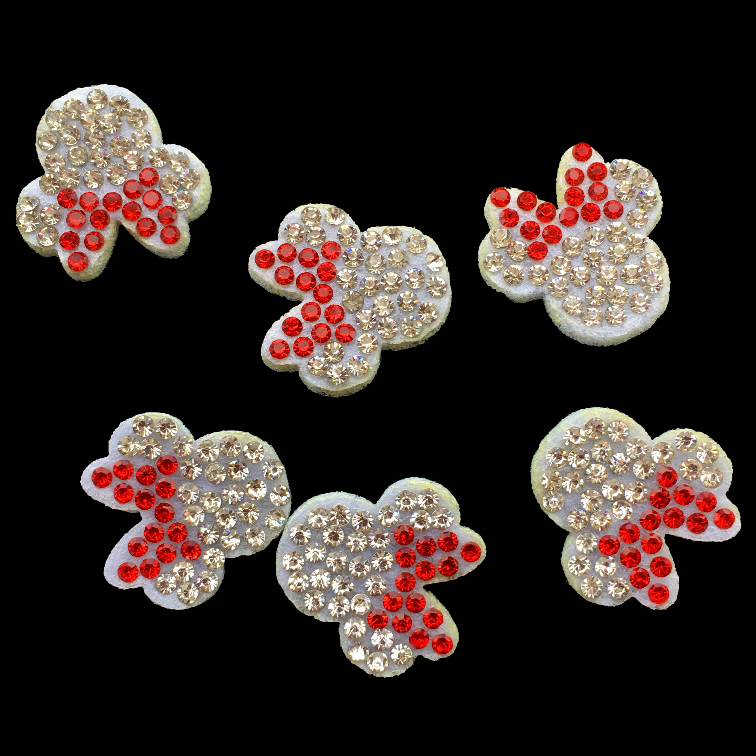 30Pcs 18MM Pink Padded Flower Crystal Rhinestone Applique for DIY Clothes Shoes Hat Sewing Patches Headwear Decor Accessories