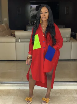 Vestido africano de manga longa para mulheres, roupas estilo moda verão, 2021