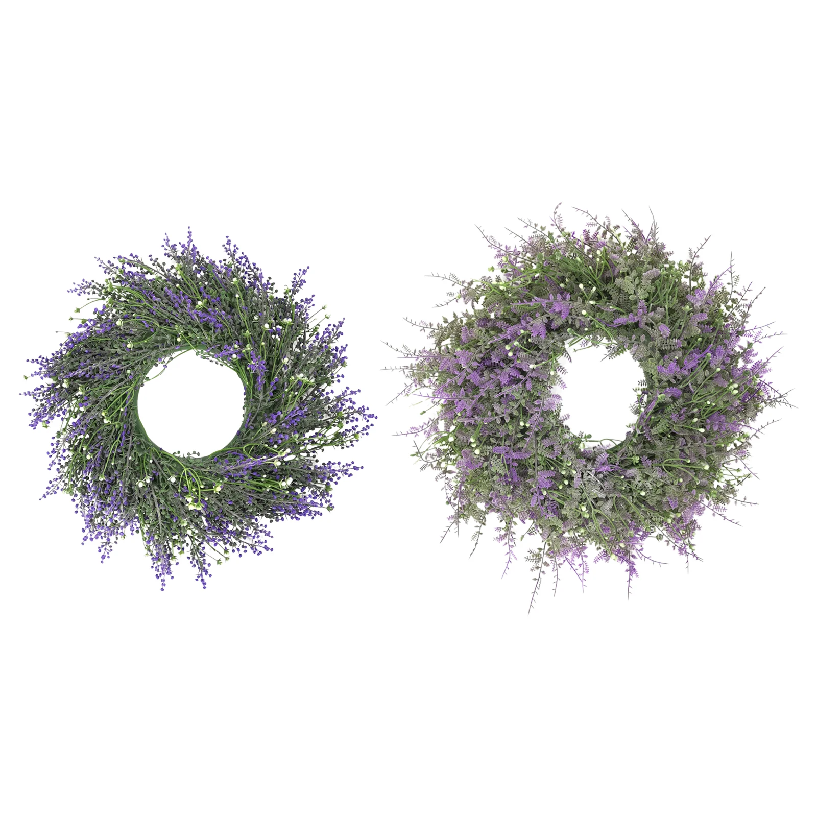 18in Artificial Lavender Wreath Garland Door Farmhouse Outdoor Decoration