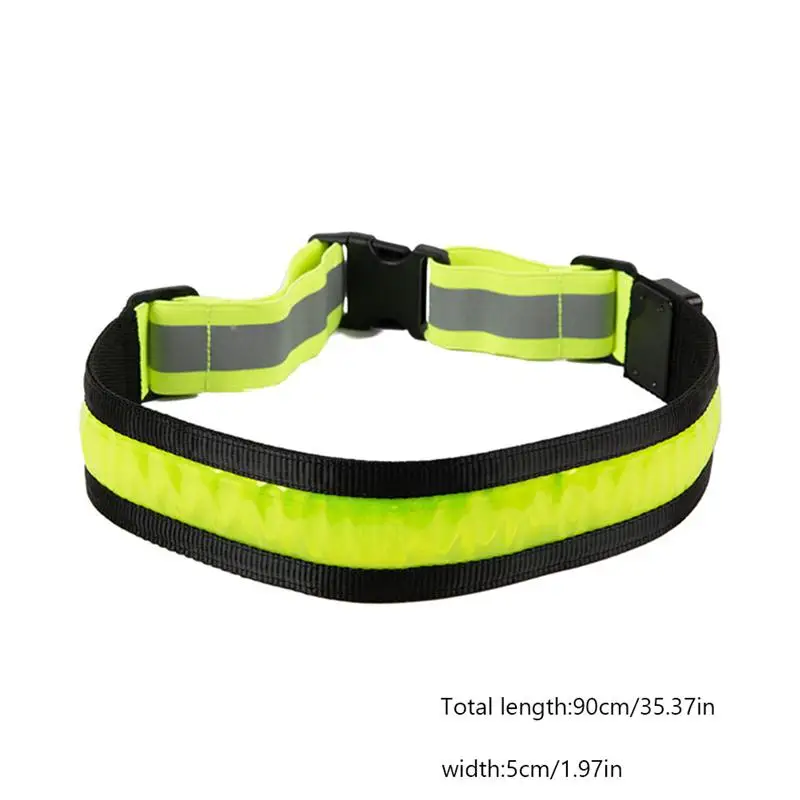 LED Reflective Safety Belt Adjustable Reflective Safety Rechargeable Belt Night Running Walking Biking Drop Shipping (Green)