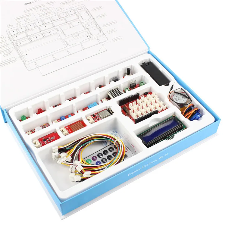 Elecrow Crowtail ขั้นสูงสำหรับ Arduino Starters ชุด DIY Maker การเขียนโปรแกรม Leaning Kit 22โมดูลสำหรับอาคารโครงการ