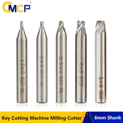 CMCP Schlüssel Schneiden Maschine Fräsen Cutter 4 Flöte Ende Mühle Cutter für Vertikale Schlüssel Maschine Cutter Teile 6mm Schaft schlosser Werkzeuge