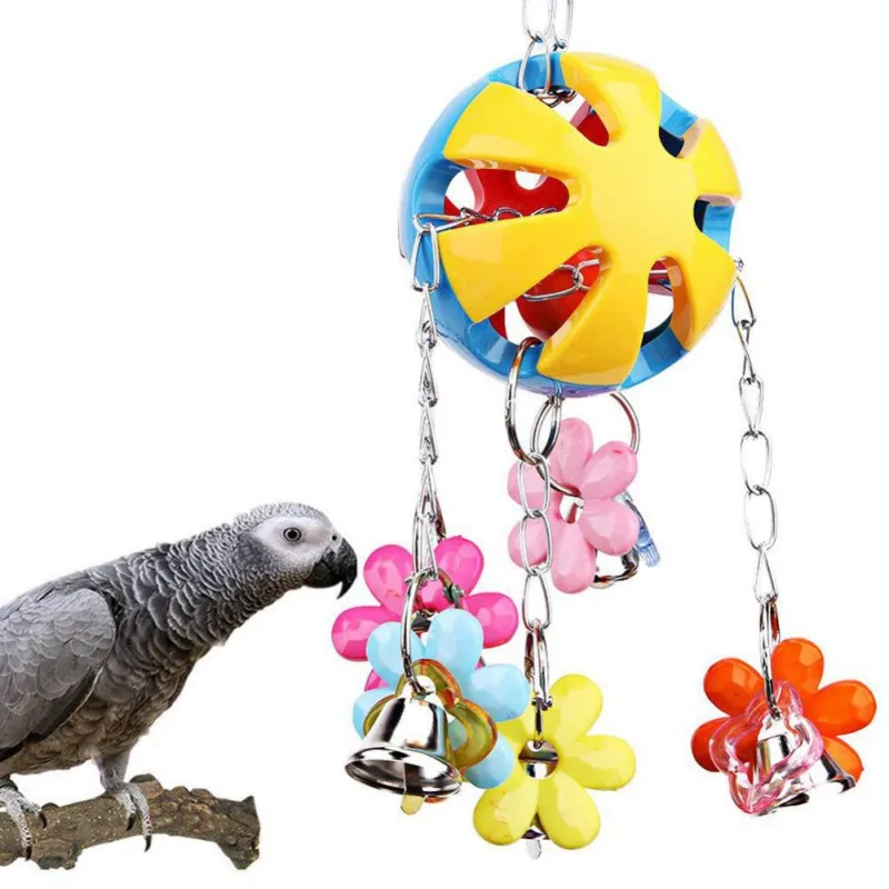 Parrots Bird Toys And Bird Accessories For Pet Toy Swing Stand Budgie Parakeet Cage Colorful Beads Bells Chew Swing Toys