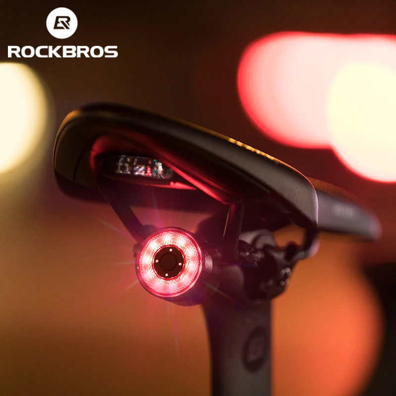 ROCKBROS Bike Rear Light Type-c Charging Water-resist Tailight Double Bracket 7 Colors Cycling Light Lamp Bike Accessories