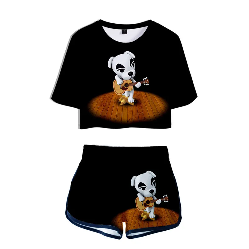 Tier Cosplay Kostüm T-shirt Shorts Anzüge Sommer Tom Nook Hemd Kleidung Mädchen Frauen Sport t-shirt Shorts Running Set