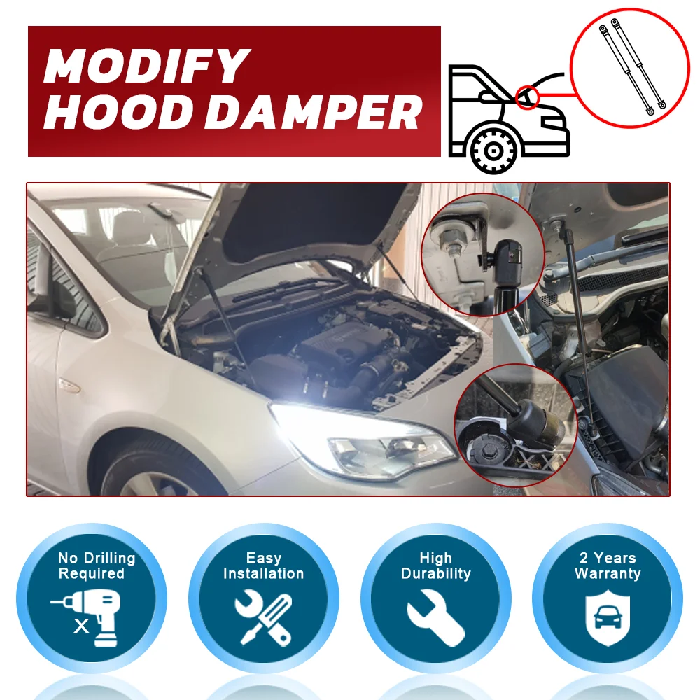 Hood Damper for Chevrolet Cruze J300 2009-2015 Gas Strut Lift Support Front Bonnet Modify Gas Springs Shock Absorber