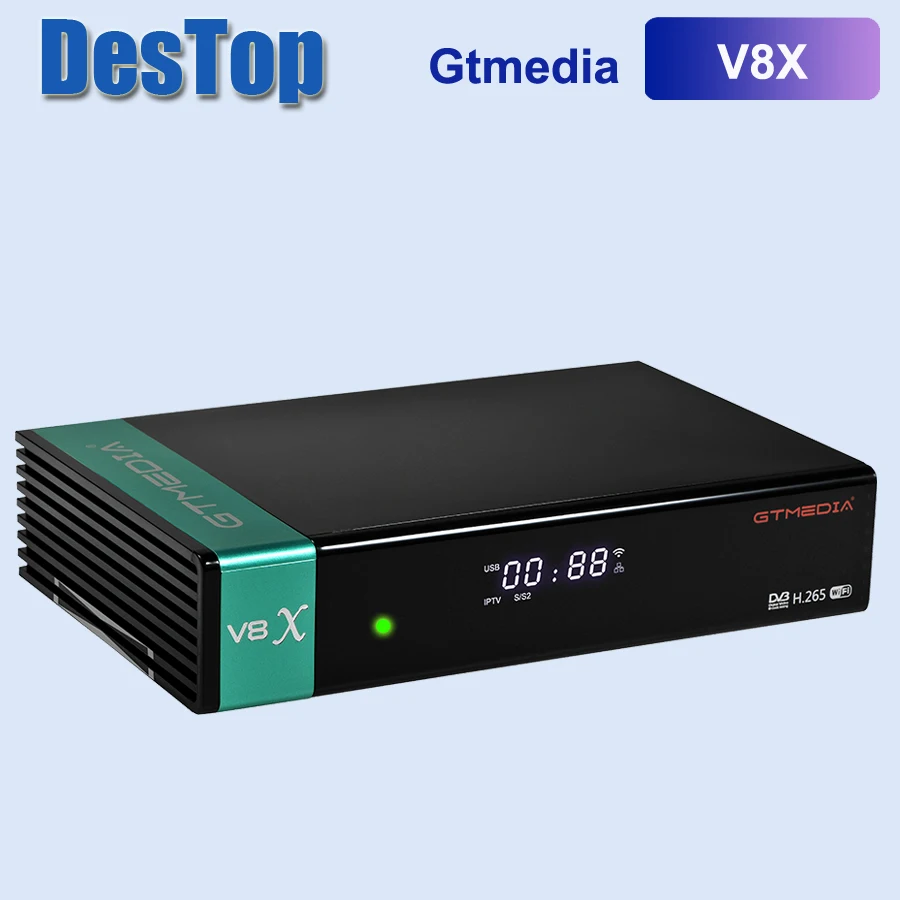 1 قطعة استقبال الأقمار الصناعية GT وسائل الإعلام V8X DVB-s/s2/s2x كامل HD H.265 المدمج في واي فاي ترقية Gtmedia V8 نوفا/الشرف V9 سوبر سوبروت المريخ