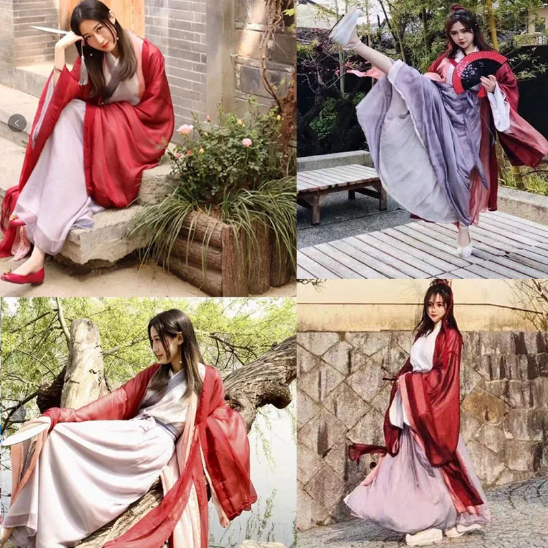 Modern Wuxia Cosplay Girl Hanfu Dress Ancient Chinese Style Traditional Fairy Performance Clothes Women Stage Dance Tang Dynasty