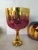 3th octave B note Crown chakra golden+pink crystal singing chalice with suede mallet