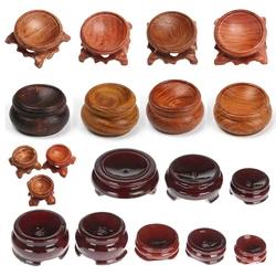 1 PC Figurine Crystal Ball Base Handicraft Desktop Ornaments Photography Props Display Stand Sphere Stone Support Wooden Holder