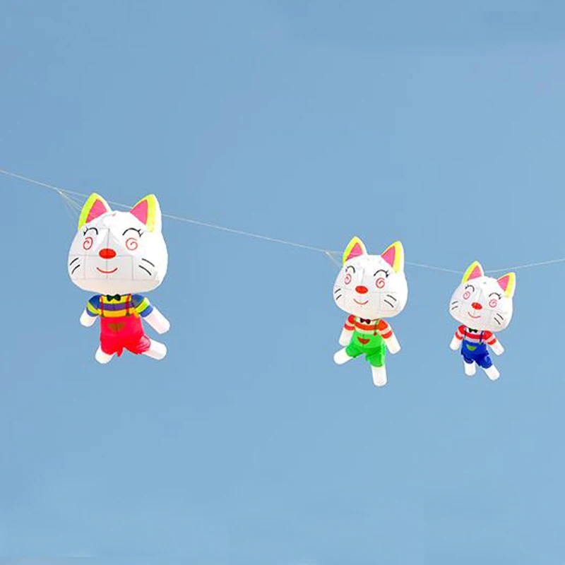 

free shipping large kite cat soft kite pendant nylon kite outdoor flying toys animal kite windsock parachute 3d kites wheel