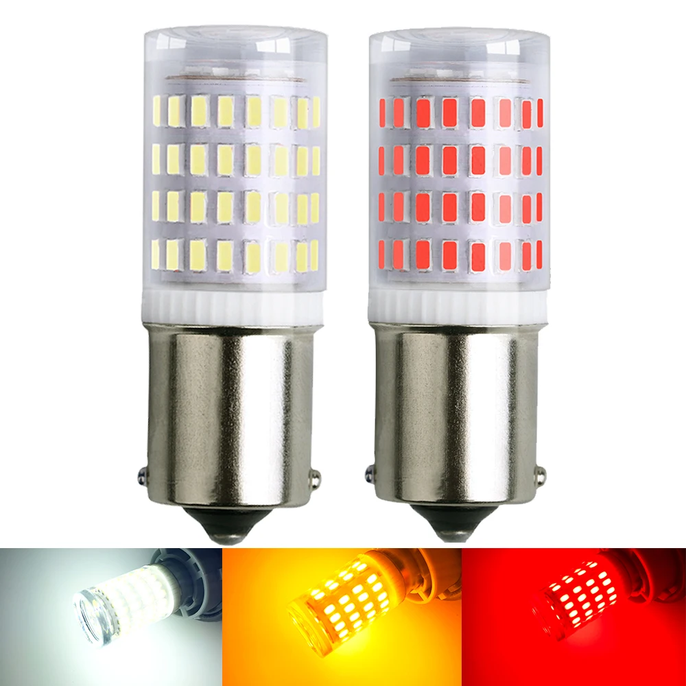 

2x 3014 80smd S25 1156 BA15S P21W LED BAY15D 1157 P21/5W Lamp LED Led Bulbs for Turn Signal Light DRL Reverse Brake Lights