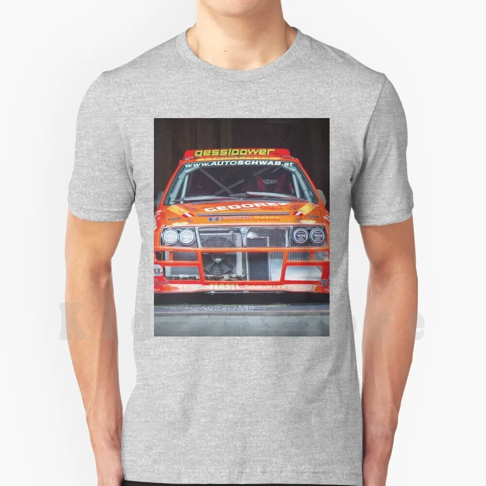 Lancia Delta Integral Hill Climb T Shirt DIY Big Size 100% Cotton Lancia Delta Rally Monster Icon World Four Wheel Power Light