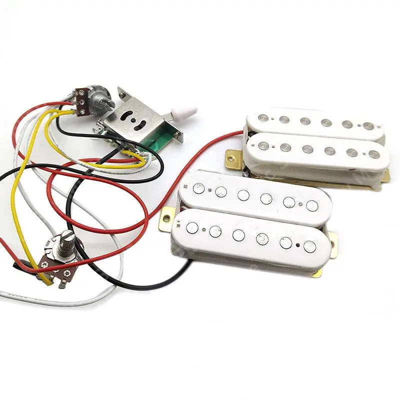 HH Guitar Humbucker Pickups with 3 way Guitar Switch 500K Potentiometer 1T1V Wiring Harness Prewired Electric Guitar Pickup