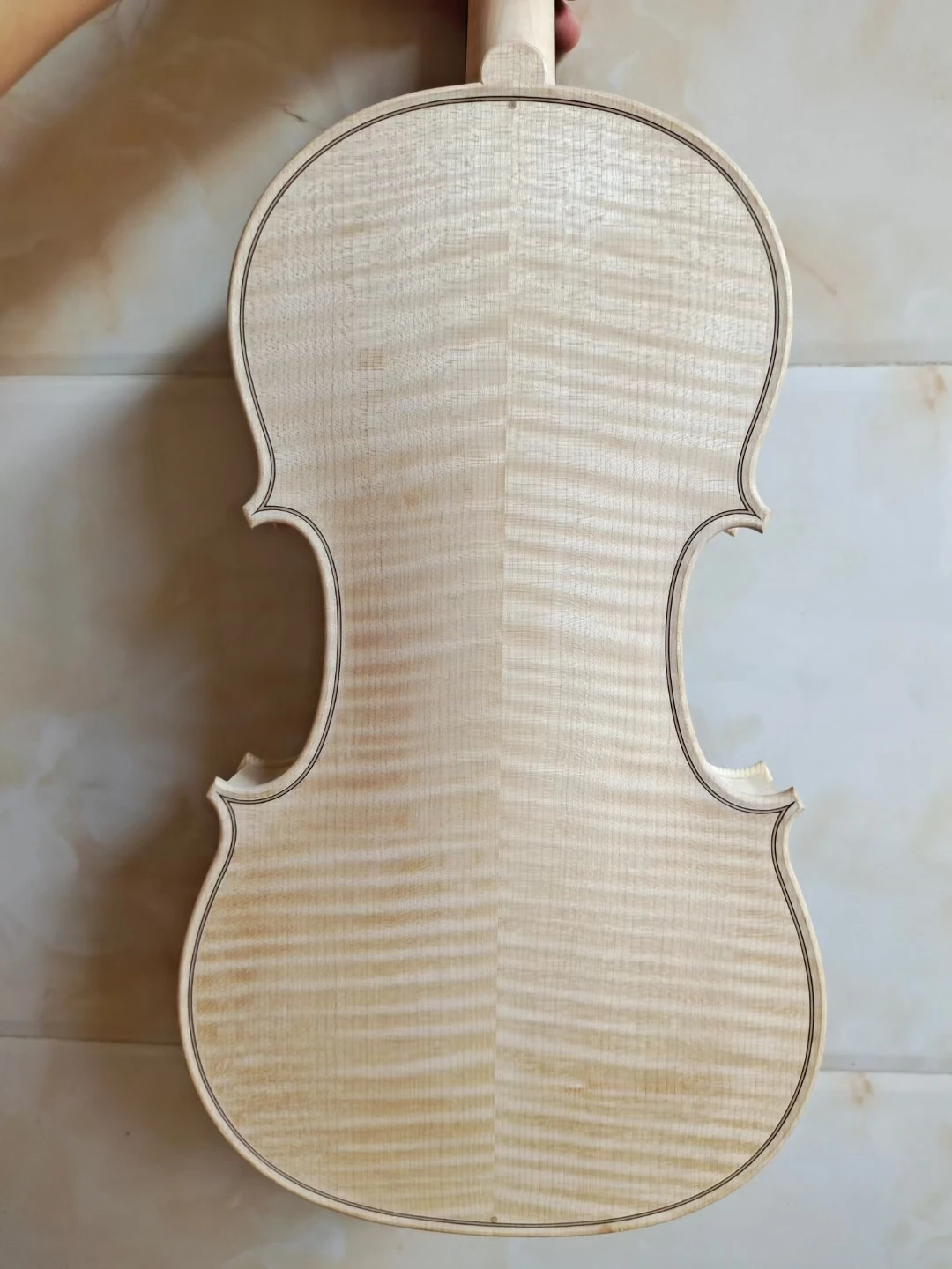 Professional A+ level European spruce board white embryo unfinished maple wood violin 4/4 solid wood Rich stripes white violin