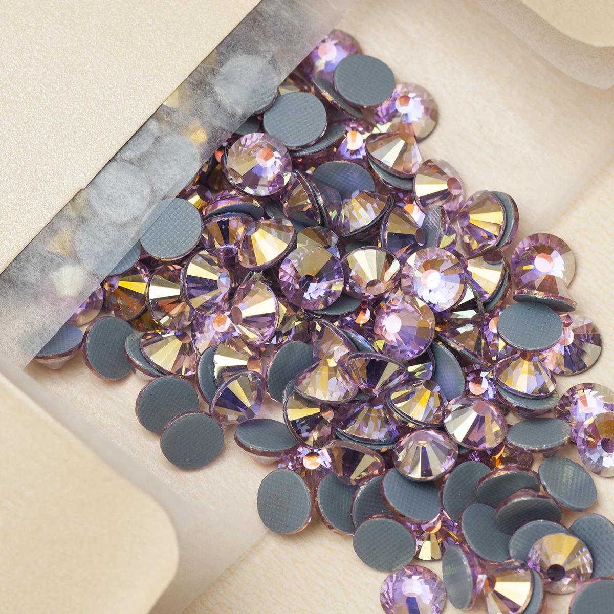 YANRUO 2058 Farben AB Hot-Fix Glas Strass Flatback Eisen auf Kristalle Strass für Kleidungsstück Dekoration vergoldet AB – Detail 14