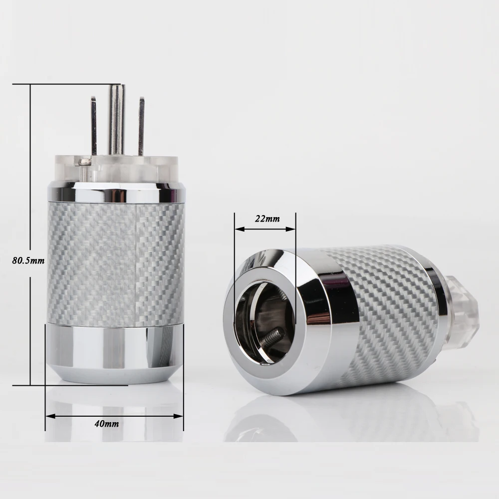 High-end WCF2-TR US Power Plug Carbon Fiber Rhodium IEC 15A AC Plug Mains Connector Power Plug for DIY Audio Power Cable
