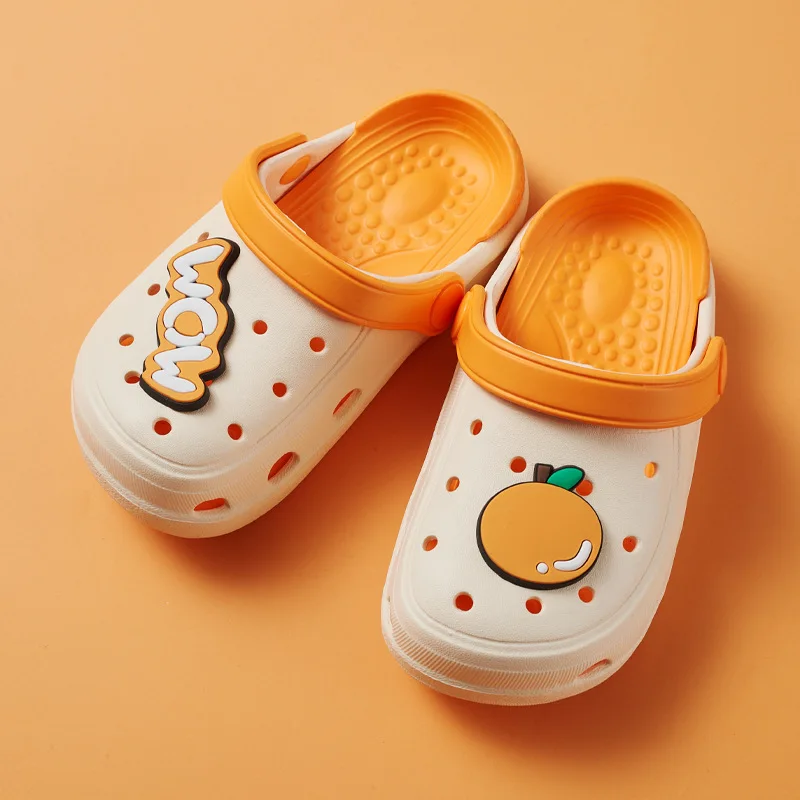 

Last One Pair Orange Color Insole 19cm Kids Mules Clogs Summer Sandals Toddler Slippers Children Garden Shoes H15