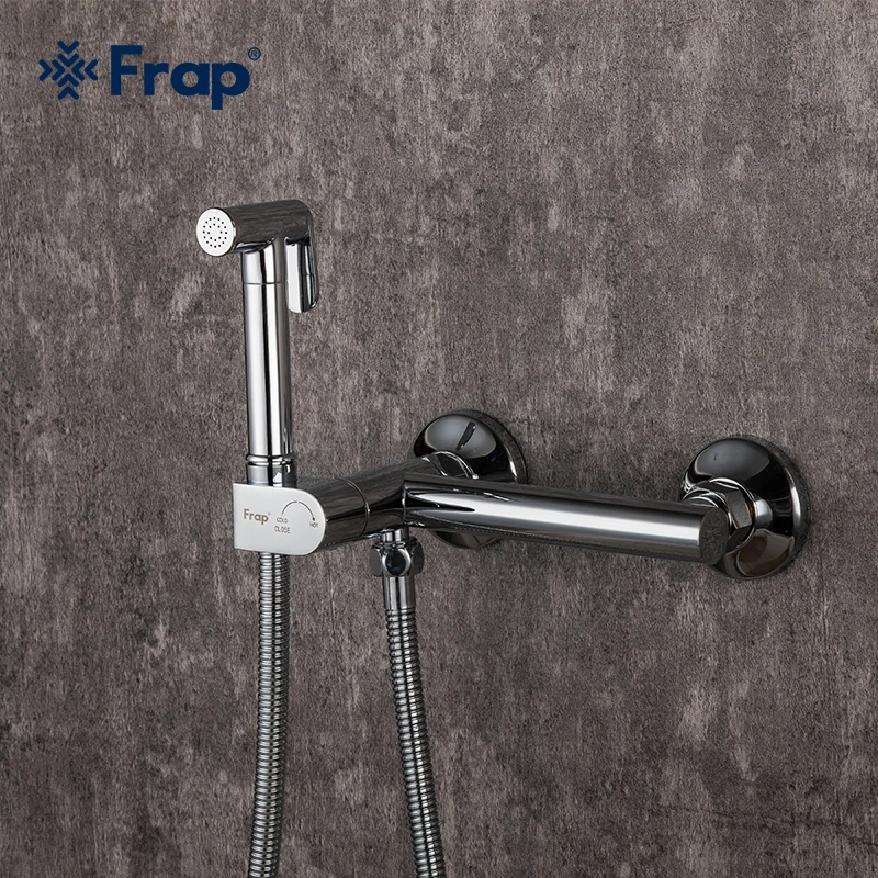 Frap Brass Single Cold & Cold hot Water Corner Valve Bidet faucets Function square Hand Shower Head Tap Crane for woman F7510