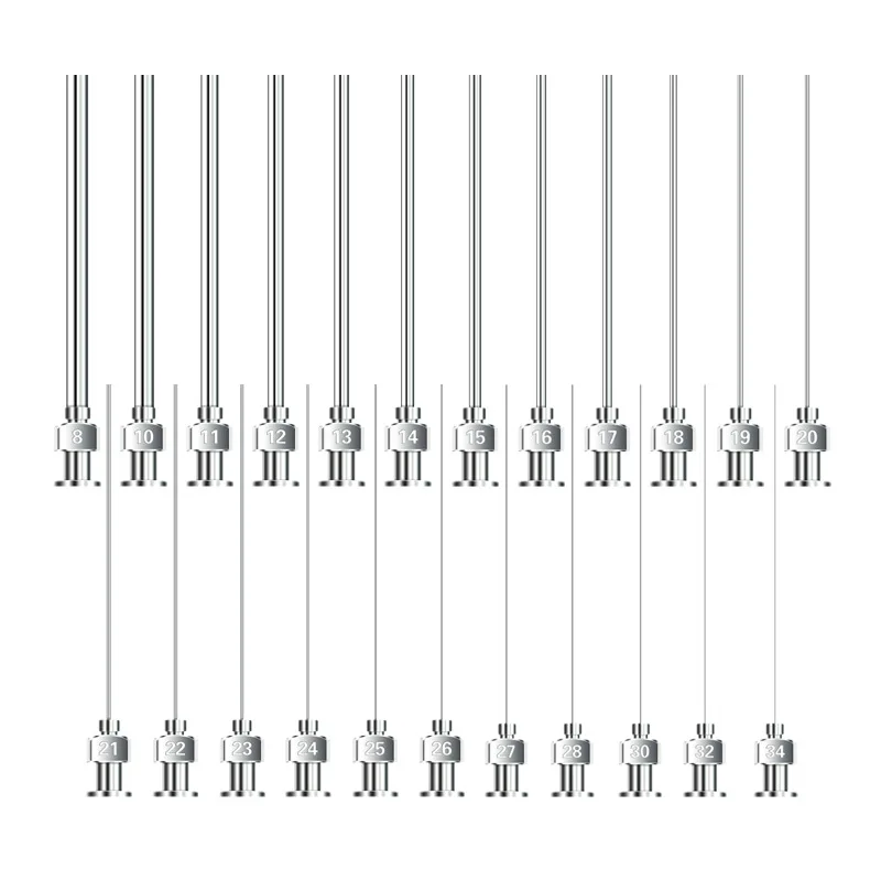 12Pack - 2-inch / 50mm Cannula Length Dispensing Needle (8G,10G,12G,14G...27G Optional)- Blunt Tip, All Metal