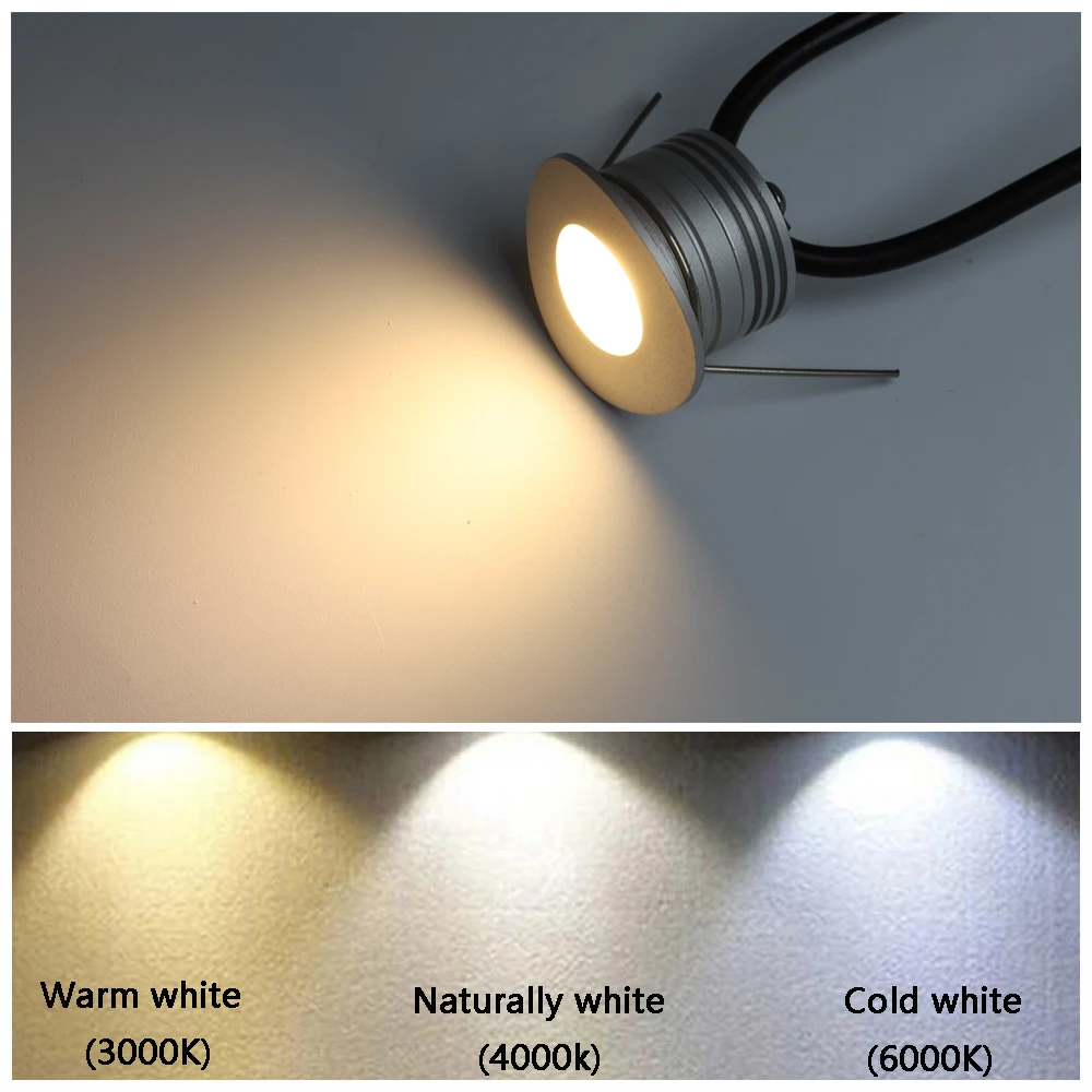 1W Handrail LED Spotlight  Recessed Install Cutout 30mm Railing Grandstand Tube lighting Wall Corner Lamp With Driver 110V 220V