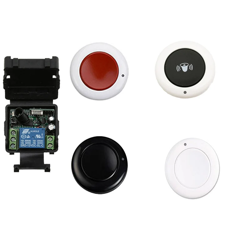 Universal Mini DC 12V 10A Relay 1CH 1 CH Wireless Remote Control Switch Receiver and RF Roundness Transmitter,315 / 433 MHz