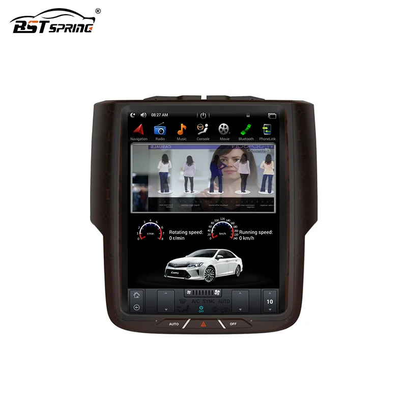 Bosstar Android Tesla car audio media player for Dodge RAM 1500 vertical screen car dvd player gps navigation