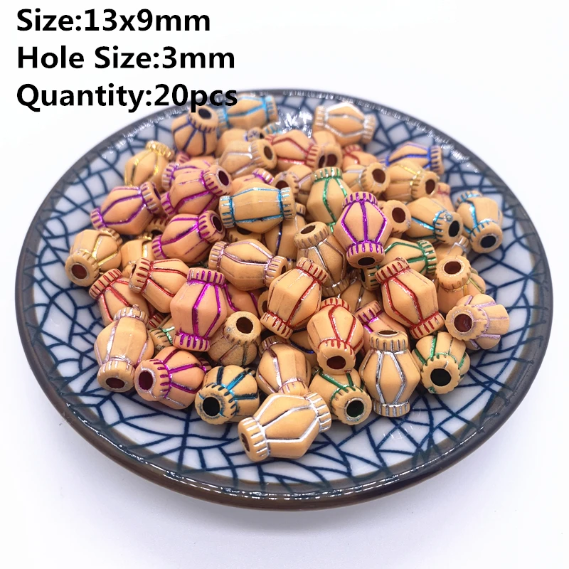 New 13x9mm 20pcs Retro Acrylic Beads Imitation Wood Beads Oval Shape For Handmade DIY Necklace Jewelry Accessories Making#02