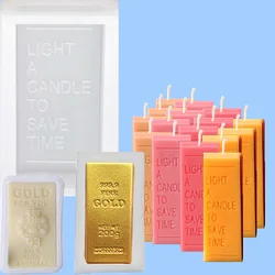 Creative Gold Bar Chocolate Soap Aromatherapy Candle Silicone Mold Fragrance Home Furnishing Ornaments Plaster Decoration