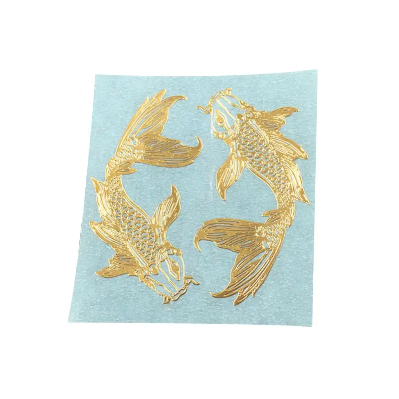 2Pcs Golden Carp Fish Epoxy Resin Mold Material Metal Sticker DIY Handmade Jewelry Fillings for Phone Case Making Accessories