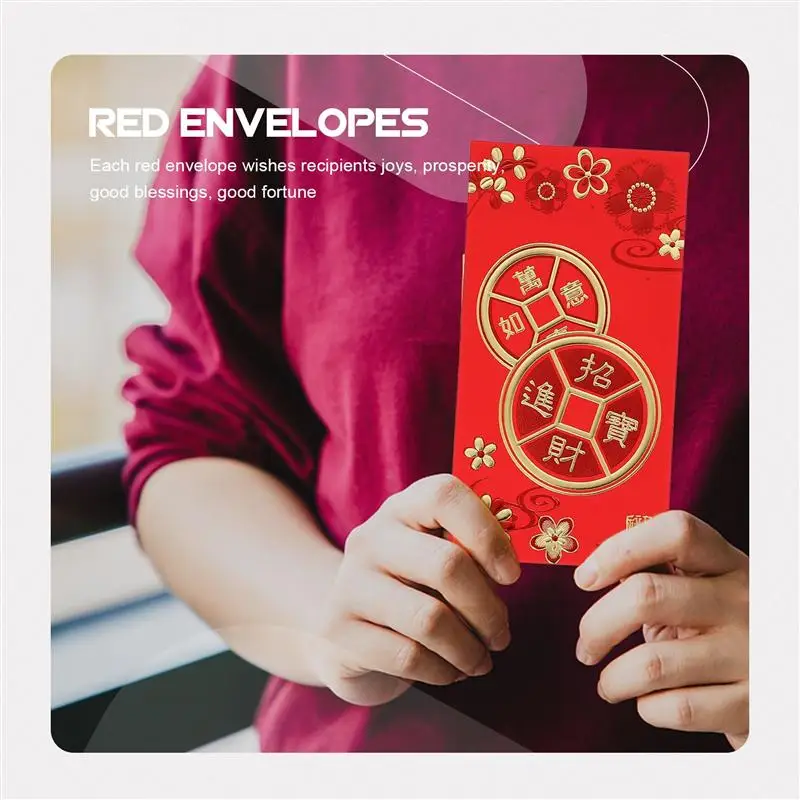 36Pcs Rode Envelop Nieuwe Jaar Rode Pocket Chinese Nieuwjaar Rode Enveloppen Rode Zak Lente Festival Huwelijk Verjaardag Rode enveloppen