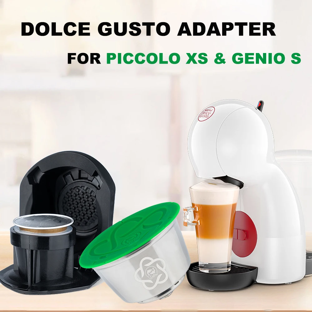 Reusable Capsule Adapter for Dolce Gusto Coffee Capsule Convert Compatible with Genio S & Piccolo XS Machine Steel Coffee Pods