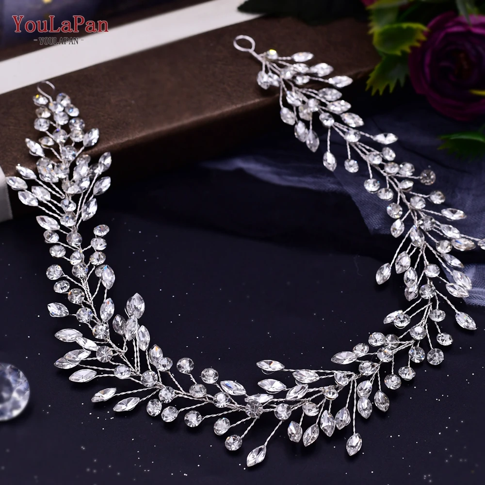 Youlapan HP410 Elegante Strass Hoofdband Bridal Crystal Haar Wijnstok Bruiloft Haaraccessoires Vrouw Hoofddeksels Bridal Draad Hoofdband