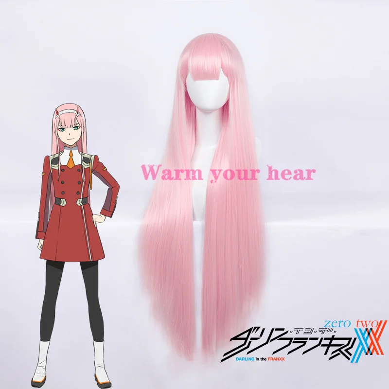 

02 Pink Straight Hair Long 90cm Cosplay Wig Heat Resistant Synthetic Hair Halloween Party Hair + a wig cap