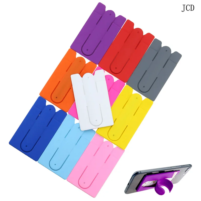 JCD silicone grip mobile phone holder stand push pull sticker paste universal hand band phone holder bracket