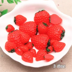 10-20pcs Resin Fruit Strawberry Simulation Miniature Food Art Flatback Cabochon DIY Jewelry/Craft Decoration