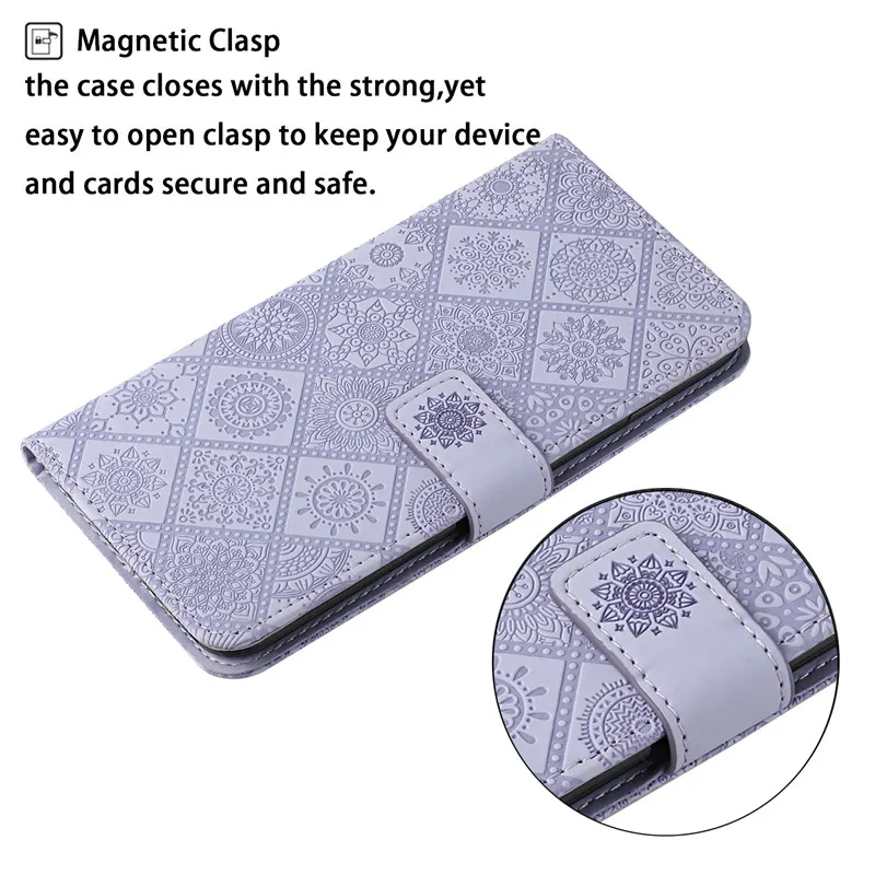 New Style For Motorola Moto G7 Plus Case Leather Wallet For Coque Moto G 7 Play MotoG7 Power EU Funda Flip Stand Floral Emboss P