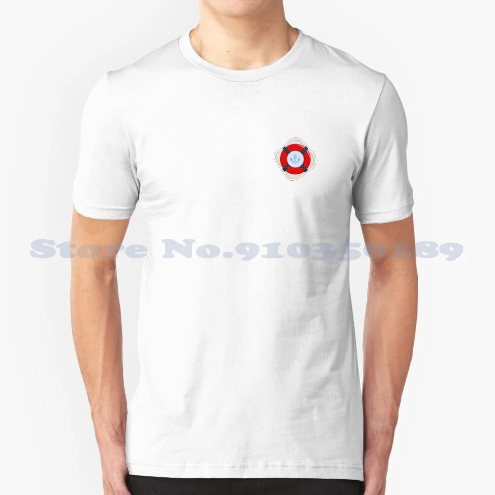 Lifebuoy An Unique Icon 100% Cotton T-Shirt Lifebuoy Berth Dinghie Theme Boat Lifesaving Ocean Blue Summer Holiday Beach Cool