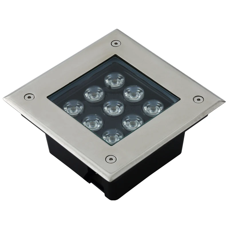 12pcs Ip68 Square Outdoor Buried Path Lighting 9w dia150mm  Grondspots Garden Terrace Recessed Led Floor Lights