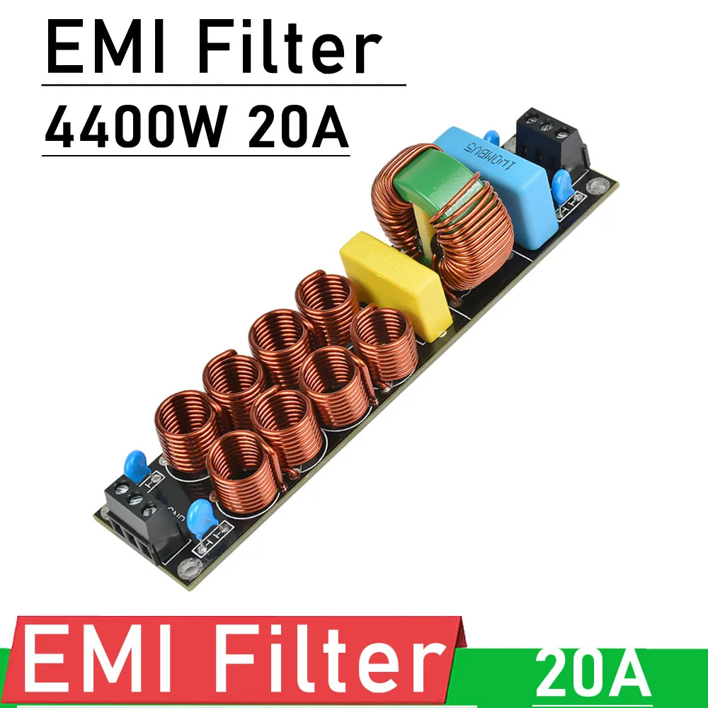 Emi Filtro ac 110v220v Fonte de Alimentação do Filtro Emi Supressor de Ruído de Alta Eficiência para Speaker Amplificador de Áudio 4400w 20a