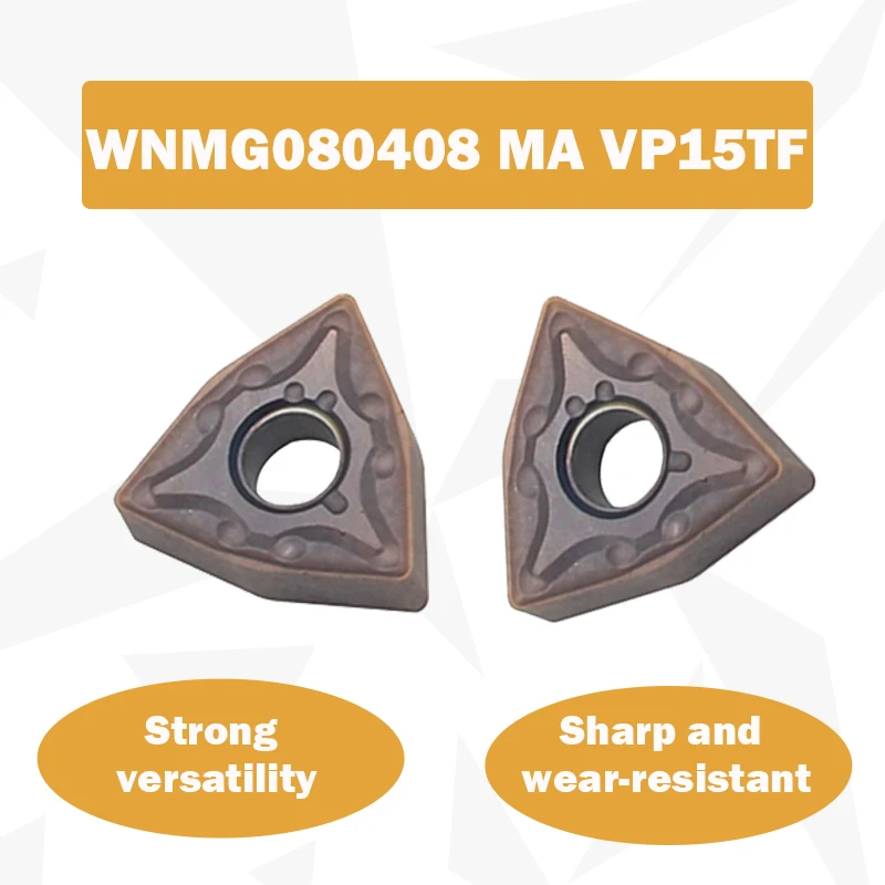 10PCS WNMG080408 MA VP15TF Carbide Inserts WNMG 080408 Blade External Turning Inserts CNC Lathe Cutting Tool