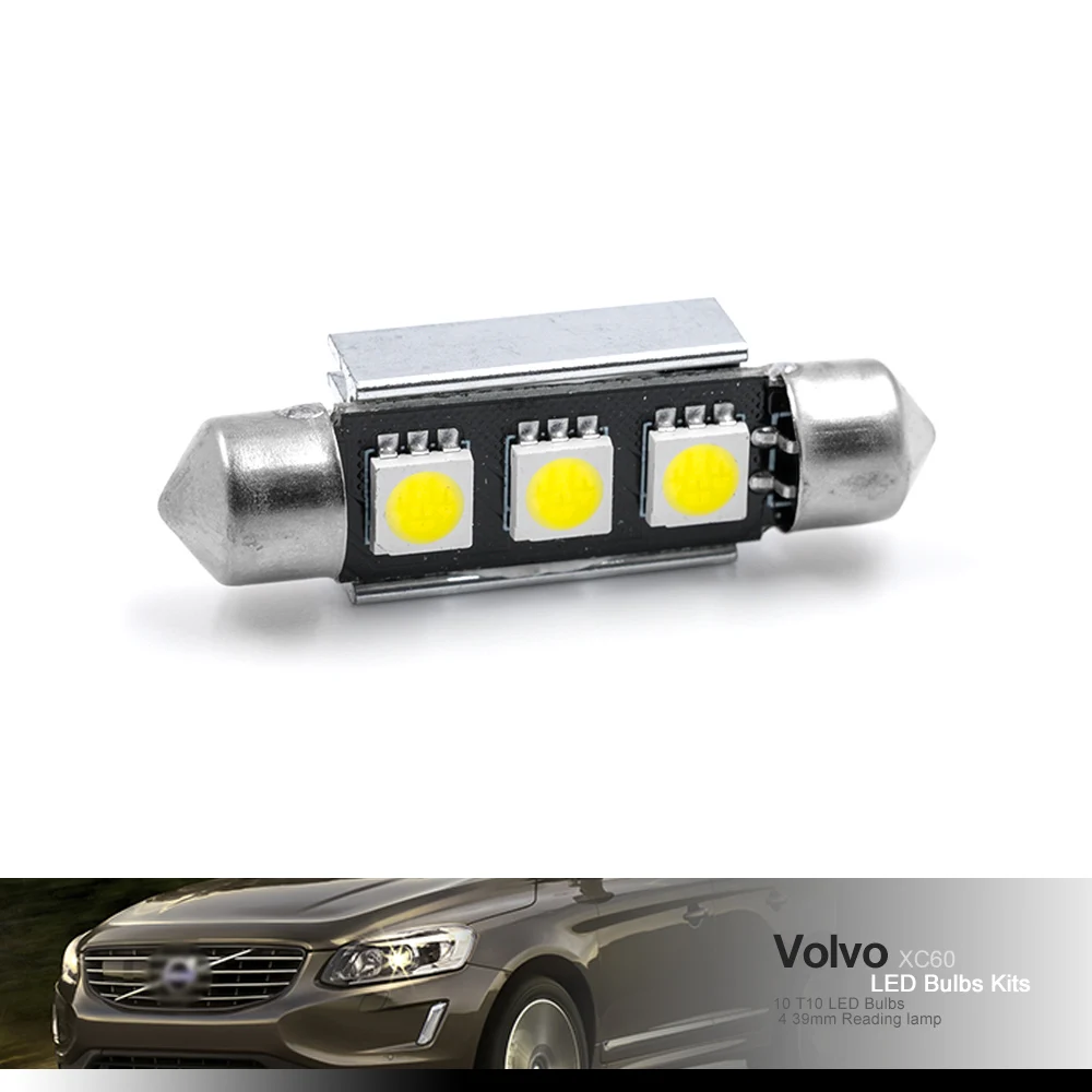 No brave-Kit d'ampoules intérieures LED pour Volvo XC60, Canbus Map, Breton Trunk Door, IsotBox Lamp, Blanc, GT, 2009-2015, 14x