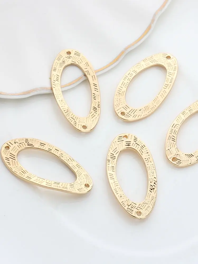 35*17mm 5pcs/lot Zinc Alloy  Oval Porous Twisted Connector Charms Linker For DIY Necklace Earring Jewelry Accessories