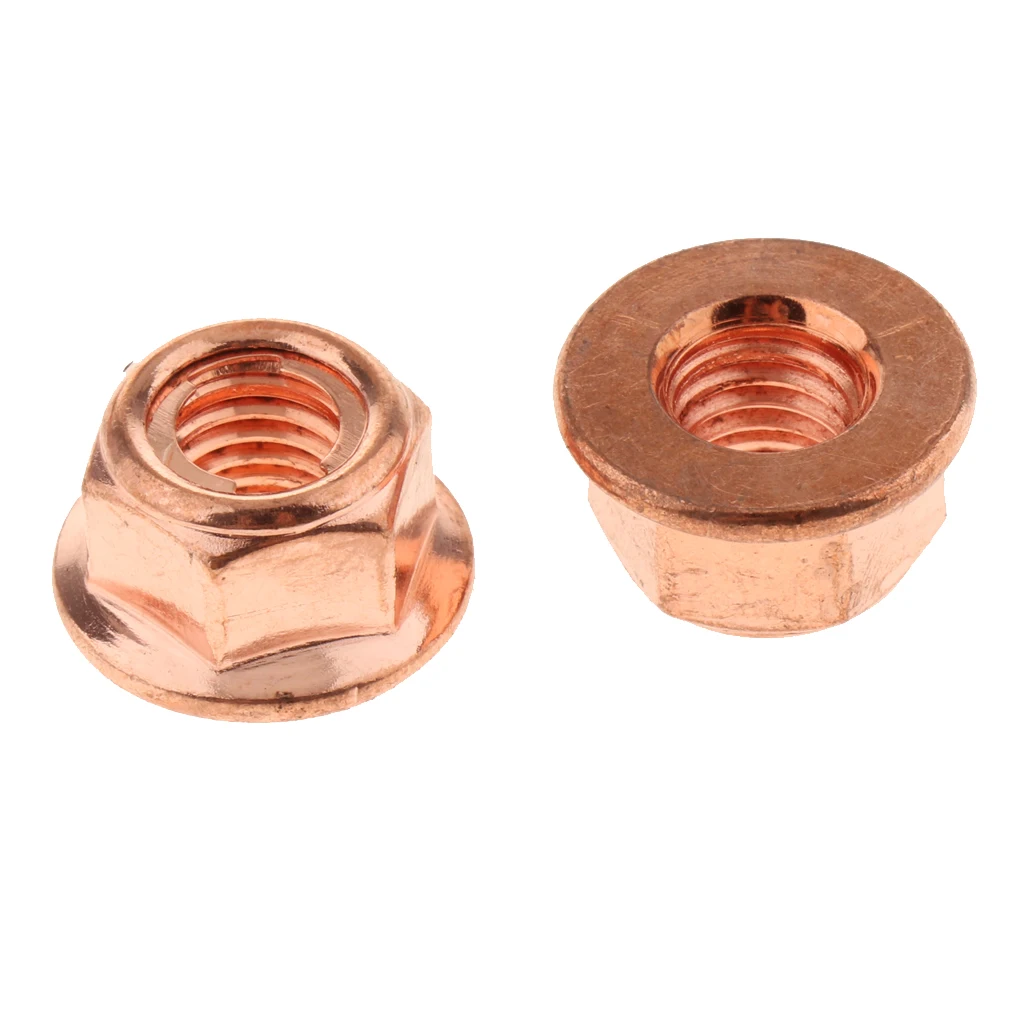 24pcs M8 Copper Exhaust Nut for BMW 3 Series E30 Head Stud Lock Nuts Copper Bolt Screw M8 Turbo Exhaust Stud Hex Nut A1201420072