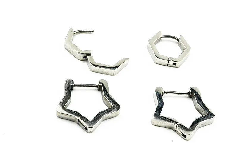 Lot50pcs Fashion Jewelry-  PUNK EMO Men/Women Hoop Earrings  Simple Ear Studs/Earring Stainless Steel  Hoop Ring