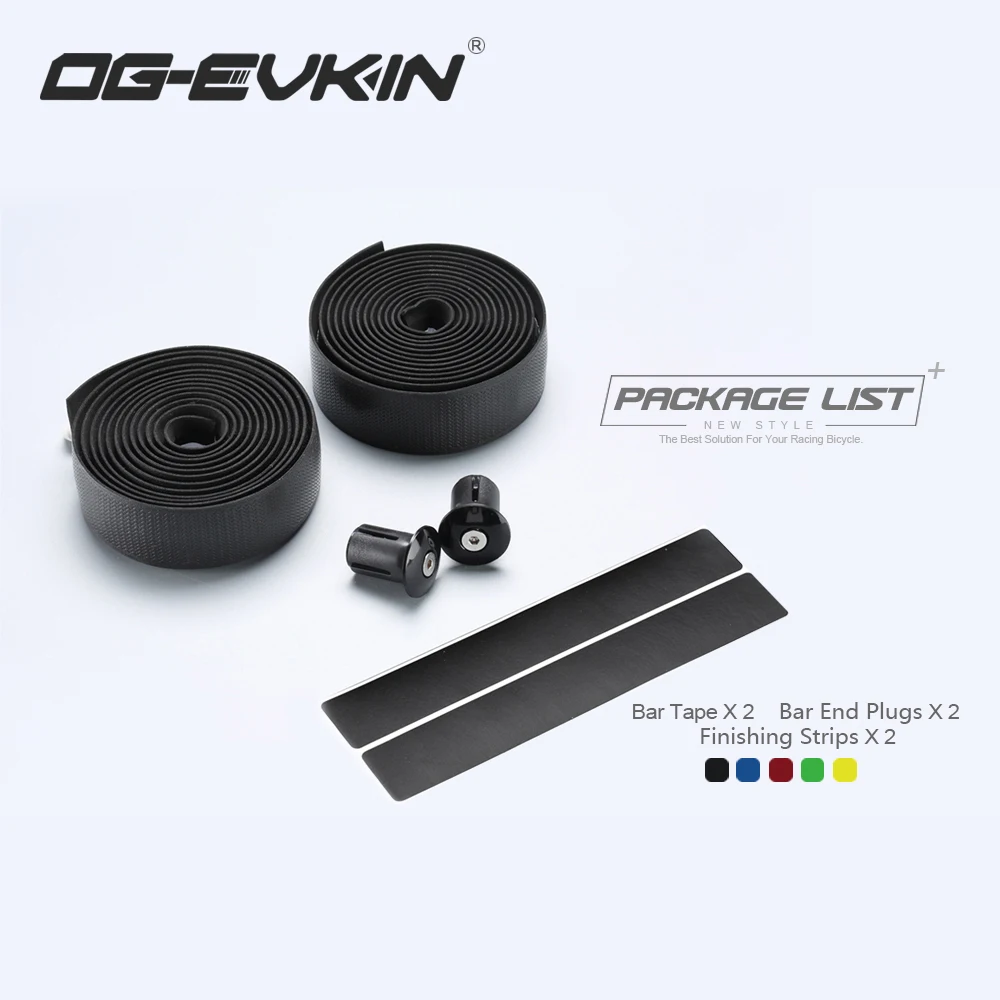 OG-EVKIN BT-001 Handlebar Tape Road Bar Tape Polyurethane/EVA Anti-Vibratio cycling Bicycle Bike Accessories With 2 Bar Plug